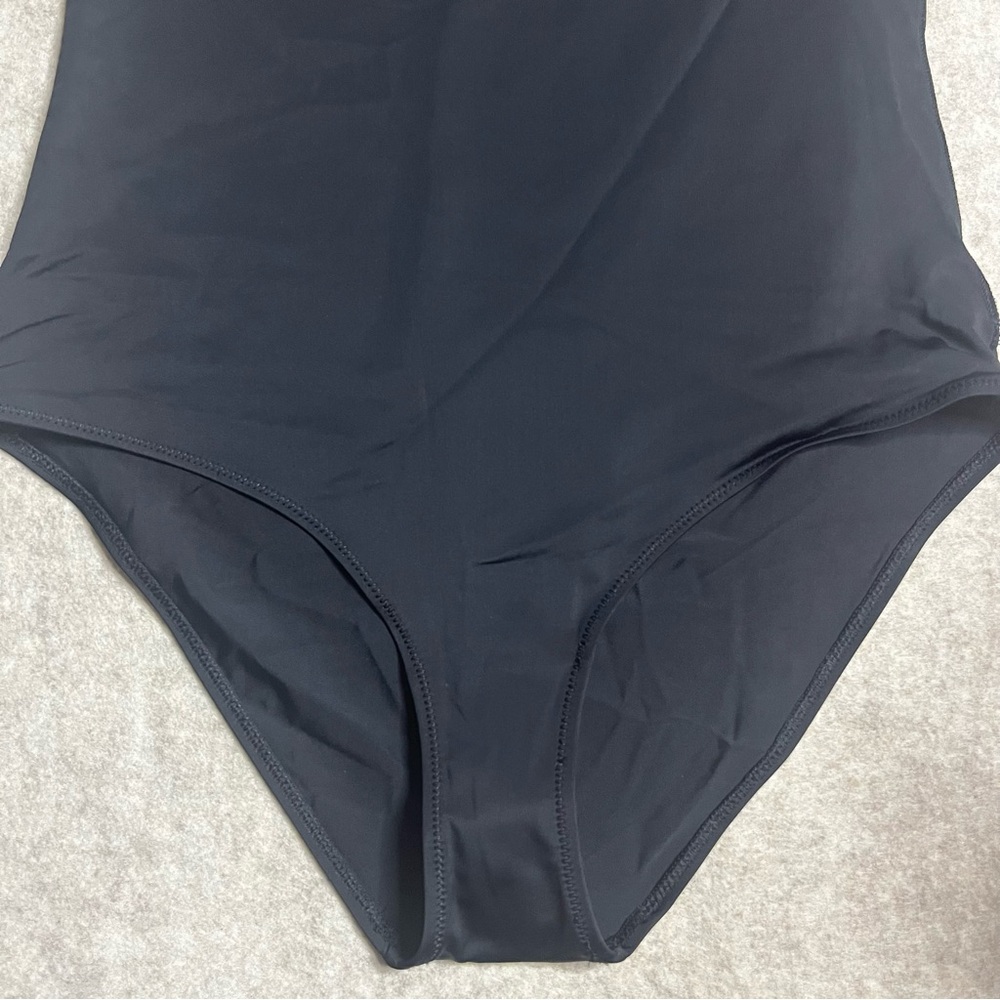 Aerie High Torso Waisted Full Coverage Bikini Bottom Medium Black Swimwear NWT - Picture 2 of 8